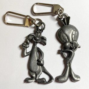 Vintage Sylvester Tweety Bird Zipper Pull Purse Charm Looney Tunes Warner Bros.